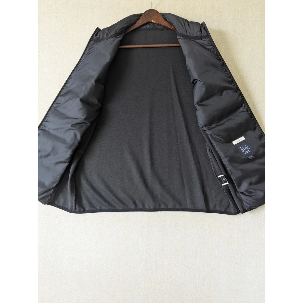 Jos A Bank Traveler Performance Vest Men L Black Quilted Stretch Water Repellent